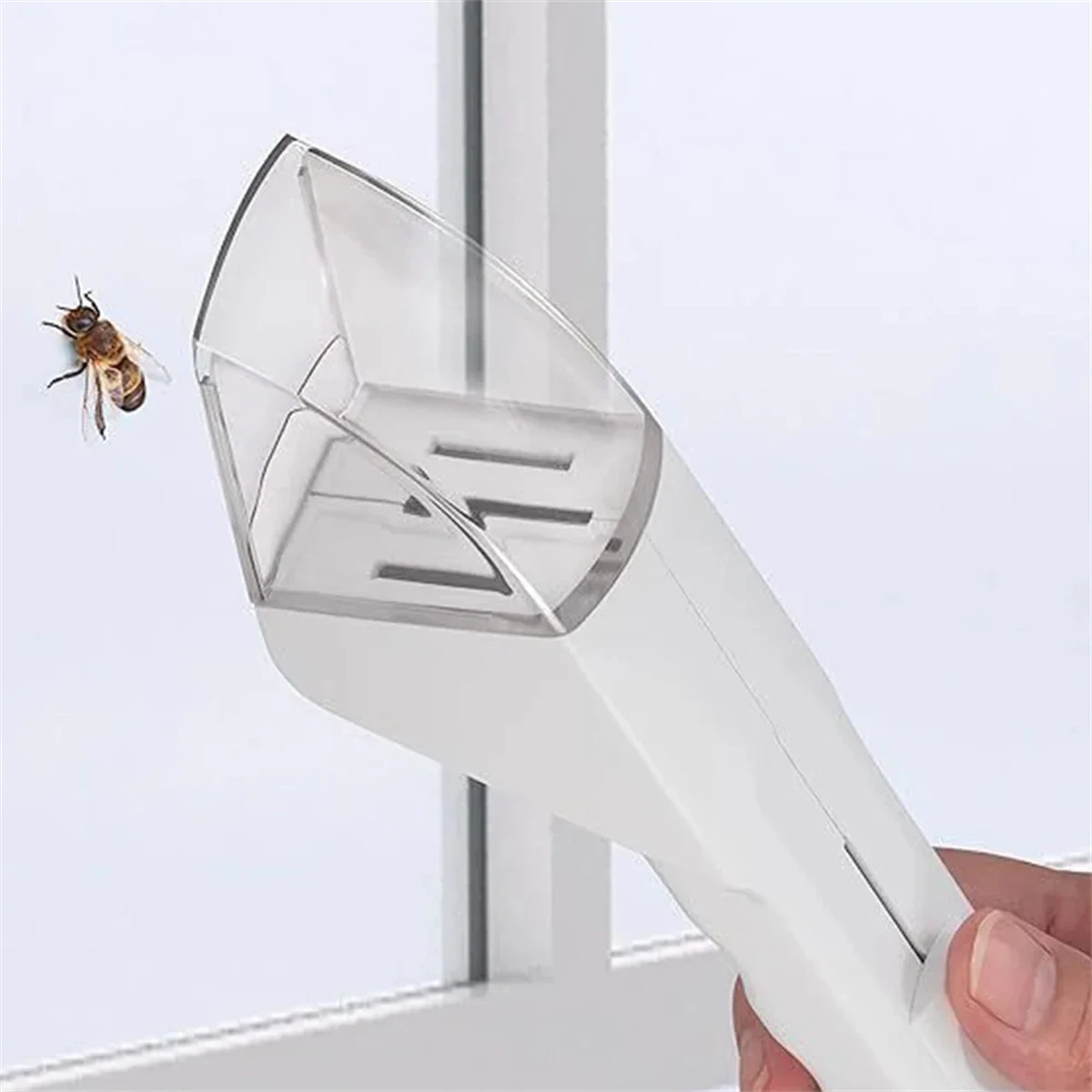 1Pc Transparent Head Insect Catcher Portable Black/White Handle Push Type Insect Observer Indoor/Outdoor Bug Spider Ant Catcher view 2