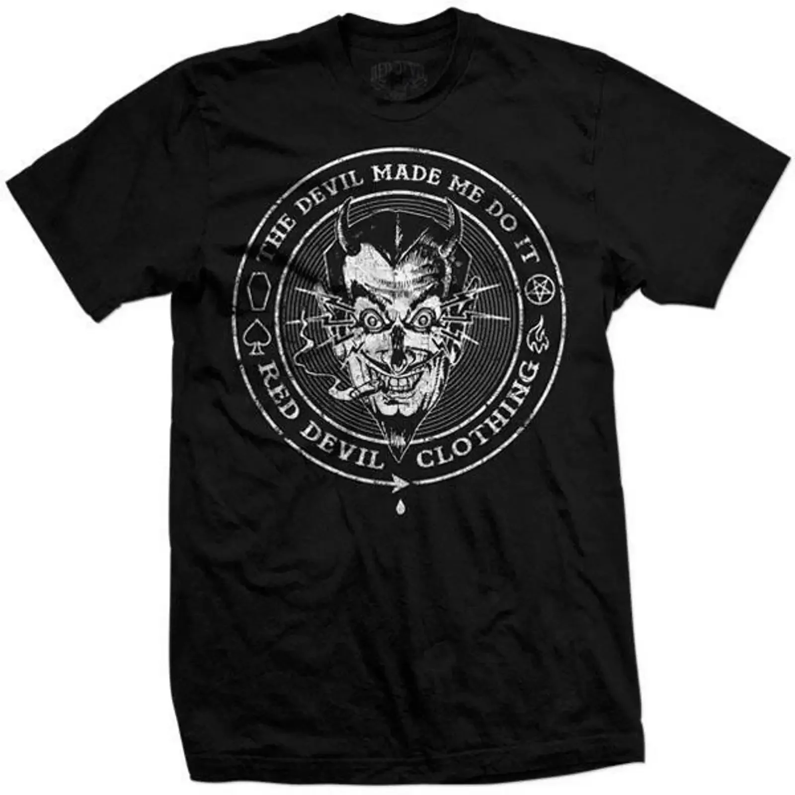 NEW Red Devil THE MADE ME DO IT BLACK T Shirt SMALL 5XLARGE MPT 668 BLK Image 1 of 3 vintage Washed Soft fashion graphic Unisex