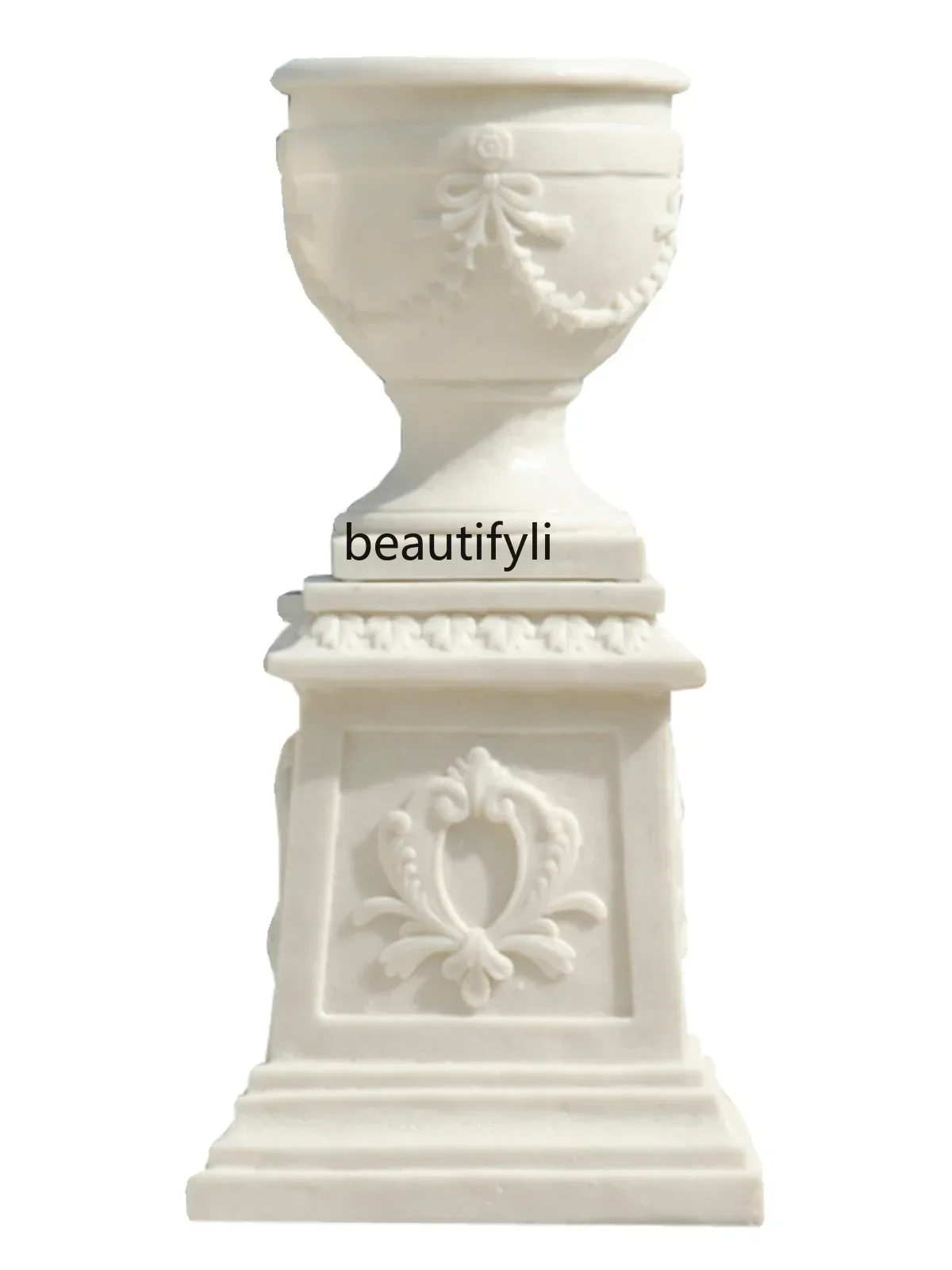 European-Style Flower Pot FRP Sandstone Decoration Garden Garden Roman Column Flower Device