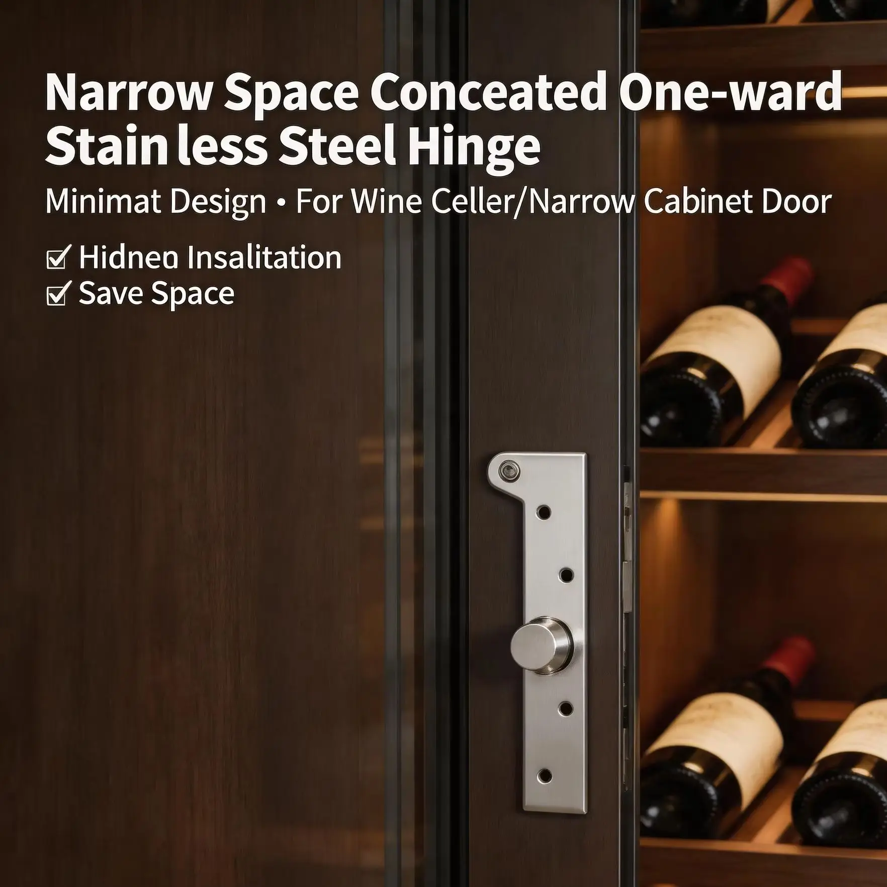 Thickened Stainless Steel 360 Degrees Rotating Hidden Shaft for Wooden Doors Upper & Lower Hinge - Sky And Earth Shaft
