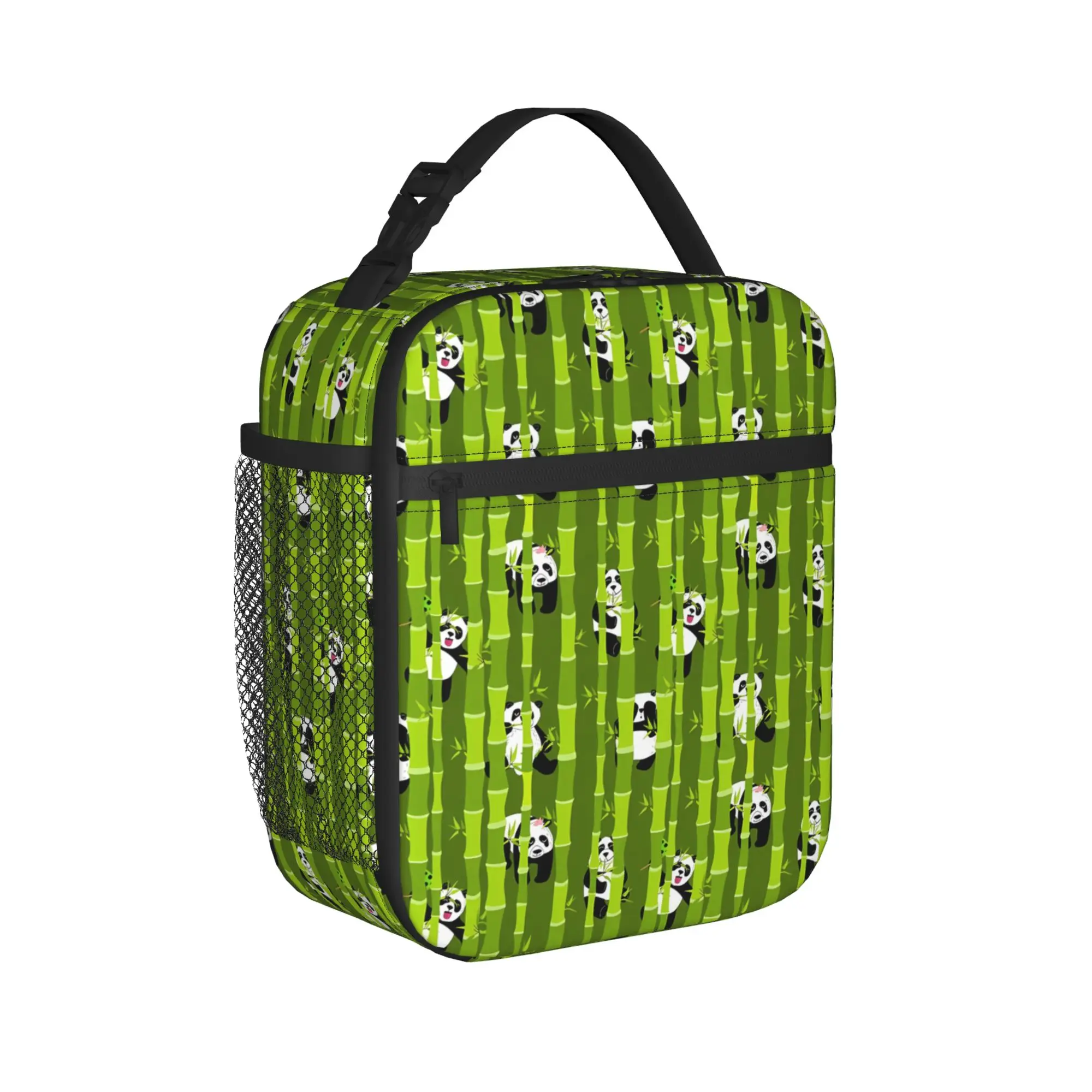 Panda And Bamboo Lunch Bag For Child  Designer Lunch Box Casual Office Cooler Bag Portable Insulated Oxford Tote Food Bags