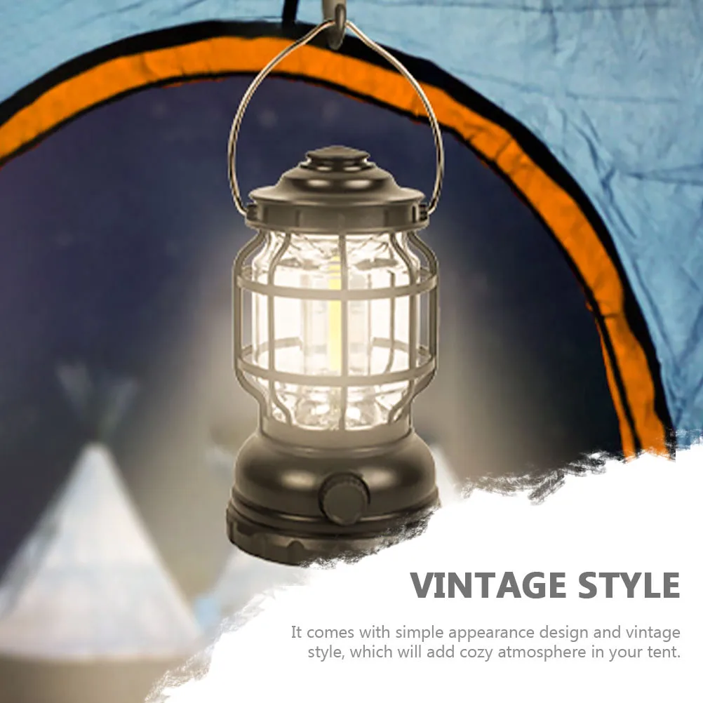 Portable Vintage Camping Lantern Light Handled Retro Style Outdoor Hanging Lamp For Tent Garden Party Durable Cozy Atmosphere