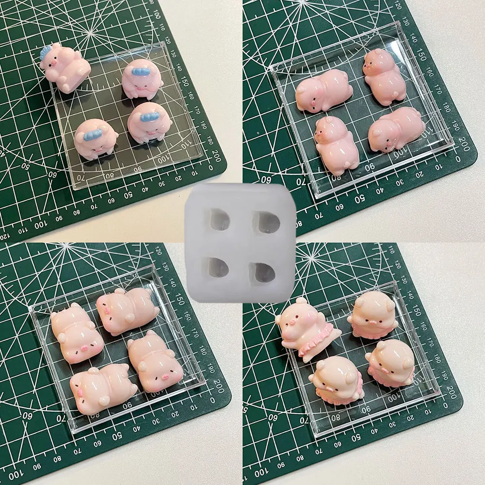 

Набор силиконовых форм для свечей в виде милых поросят, многоразовые, для эпоксидной смолы, глины - для изготовления мыла, гипсовых фигурок, игрушек-сквишей, домашнего декора