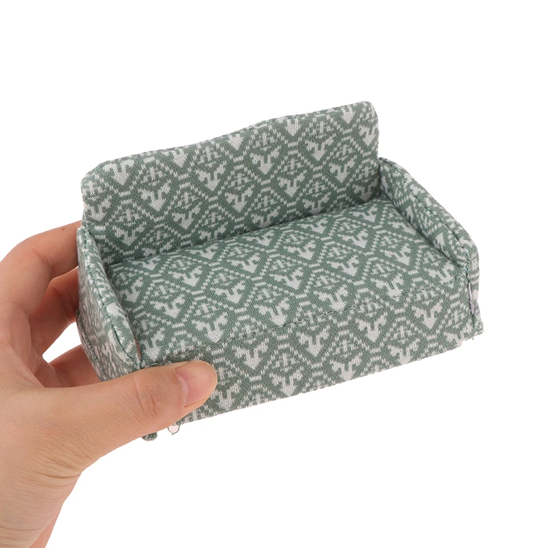 أريكة بيت الدمى ذات المشهد الصغير تجميع يدوي الصنع نموذج أثاث مصغر ملحقات دمى المناظر الطبيعية للمنزل #5