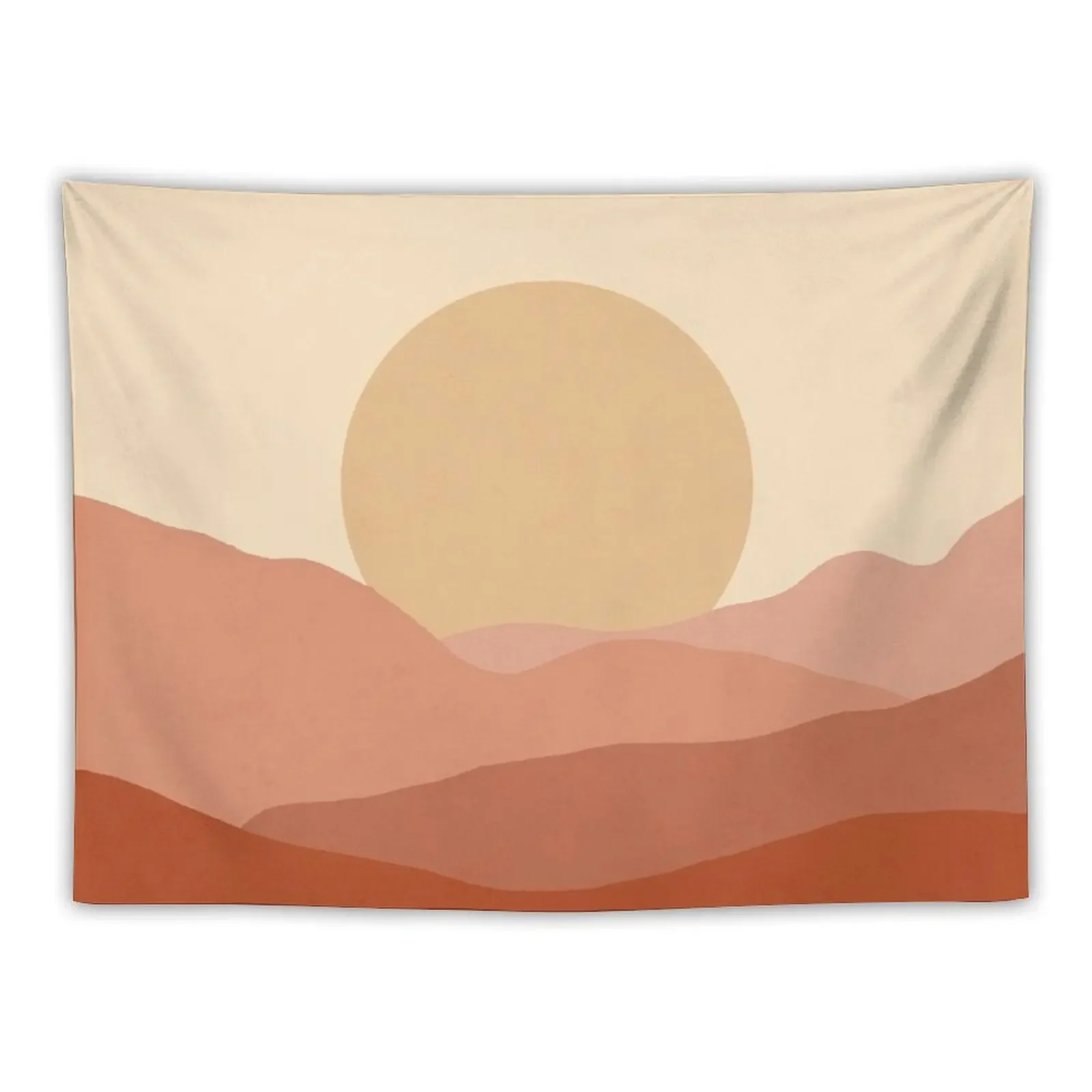 

Minimalist Landscape Earth Tones Design | muted tones Tapestry On The Wall Wall Deco Tapestry