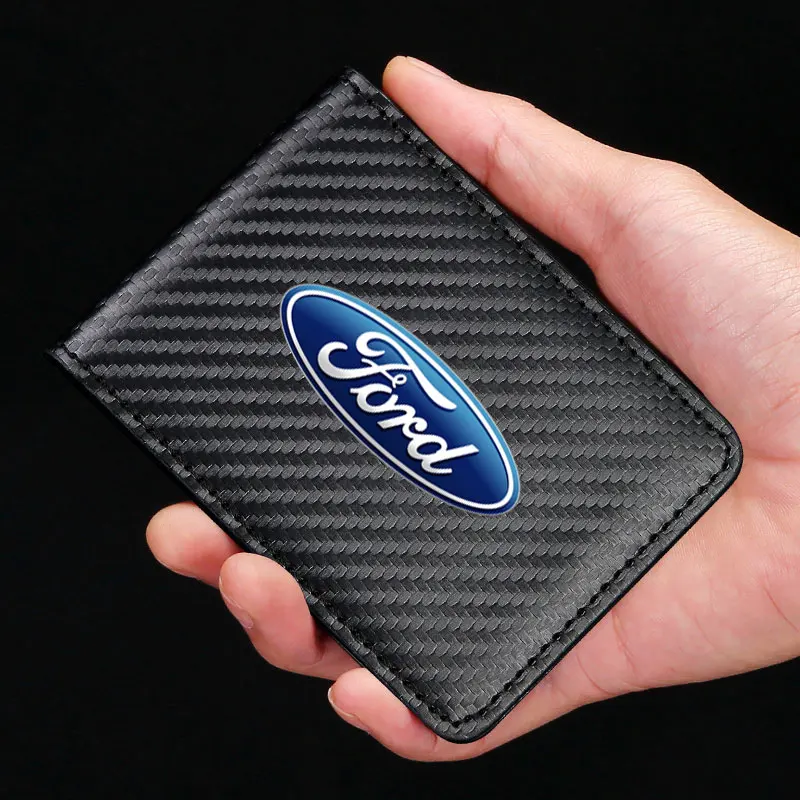 Ultra Thin Car Driver License Bag Driving Documents Card holder For Ford Ecosport Edge Figo Flex Focus Fusion Fiesta Accessories