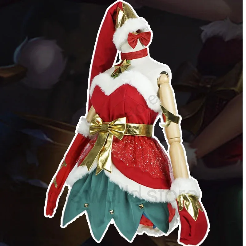 Новинка 2024 года LOL Jinx the Loose Cannon Ice and Snow Festival, Рождество, Рождество, топ, платье, униформа, костюм для игр, косплей, костюм