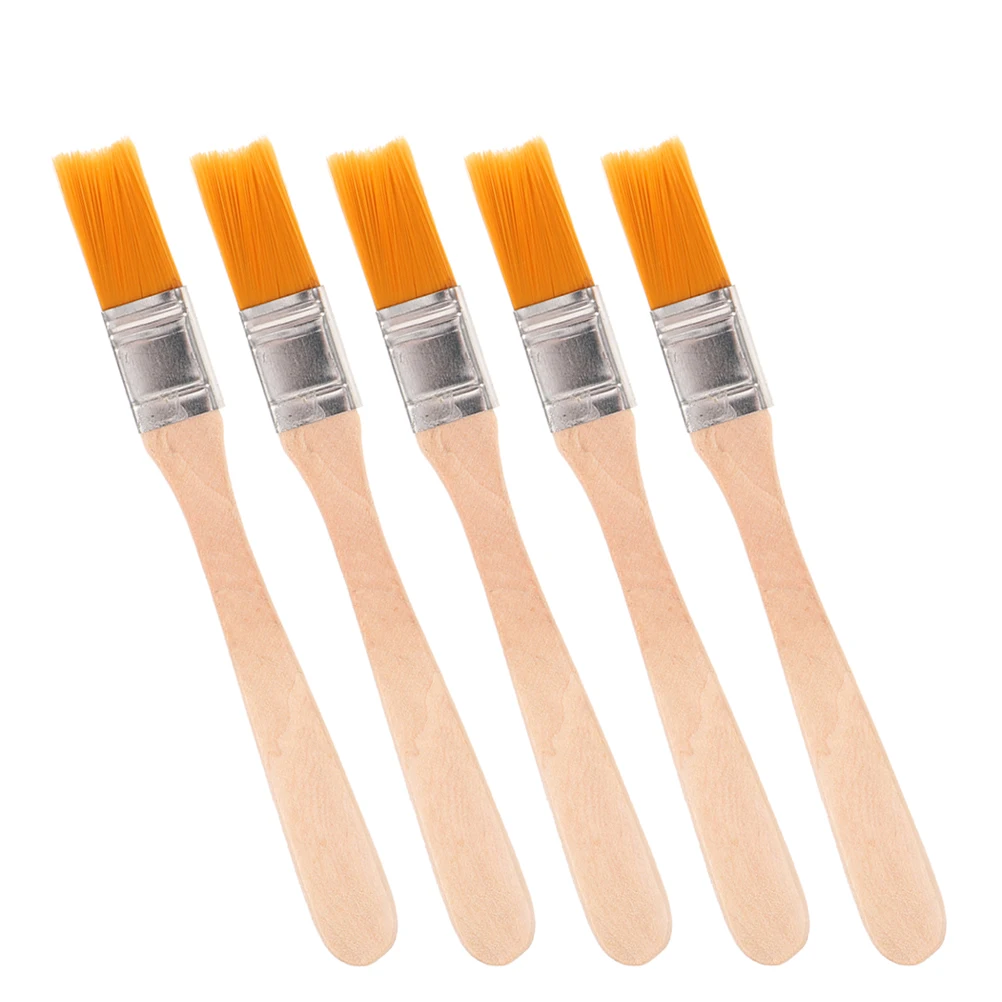 

5 Pcs Paint Brush Wall Screen Tiny Dusting Keyboard Nylon Brushes Wooden Handle Small Acrylic Watercolor Craft