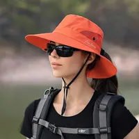 Xinbaoguan 100% Polyester Summer Outdoor Sun Hat, Breathable Sun Hat, Folding Sun Hat, Female Ponytail Hole Fisherman Hat 5