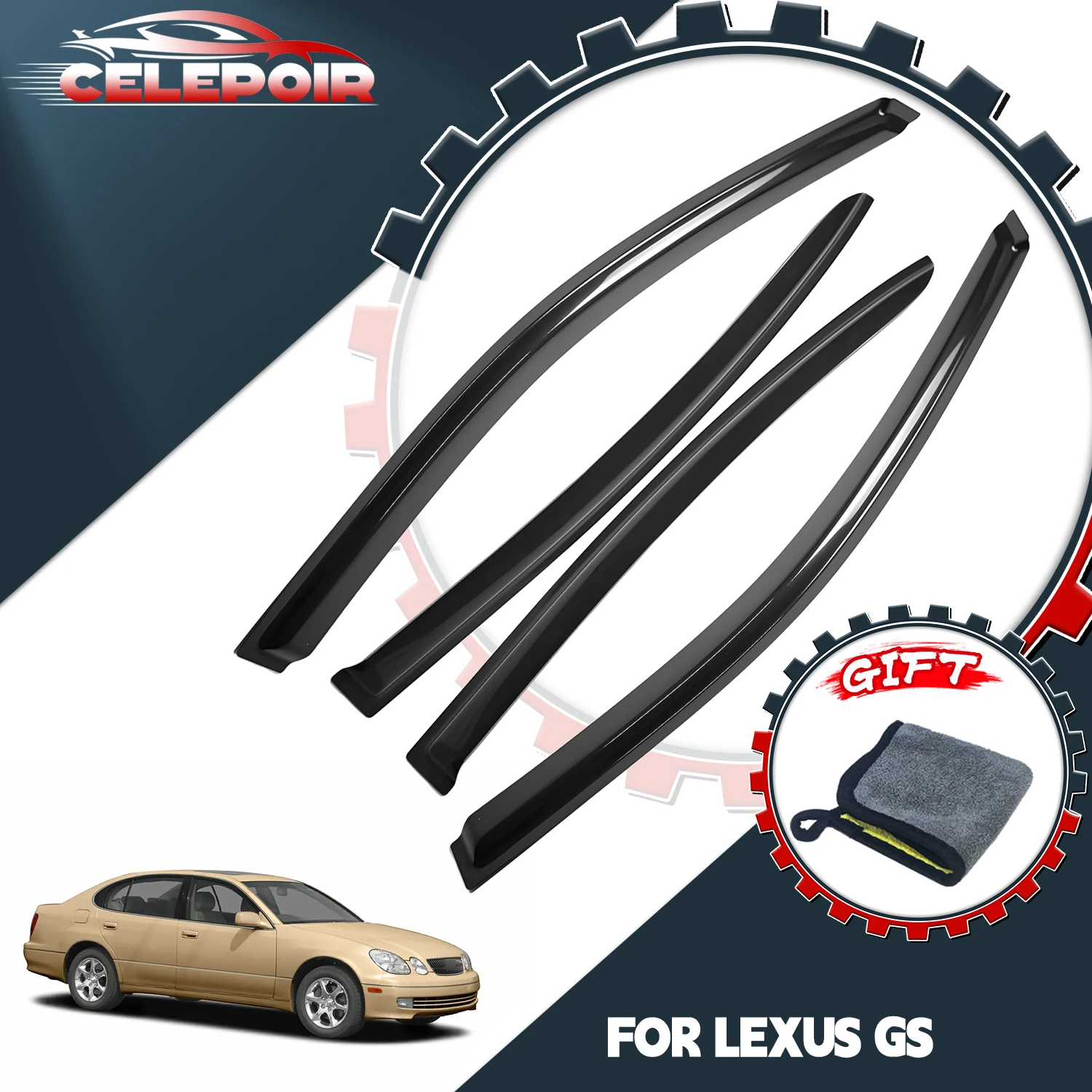 

Дефлекторы окон (ветровики) для Lexus GS300, GS400, GS430 1998-2005 годов