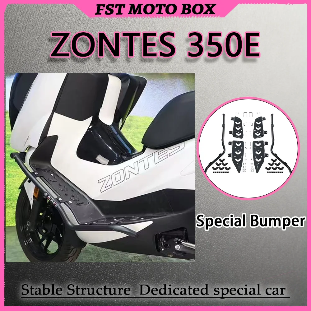FOR ZONTES 350ESpecial Engine Guard Crash Bar Stainless Steel Scratch-Resistant Exhaust Direct Mount on Original Vehicle Holes