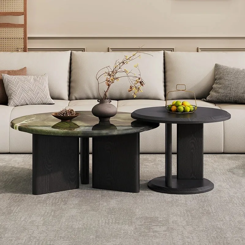 Wooden Round Coffee Table Modern Decoration Designer Writing Minimalist Clear Coffee Table Cheap Meubles Space Saving Furniture