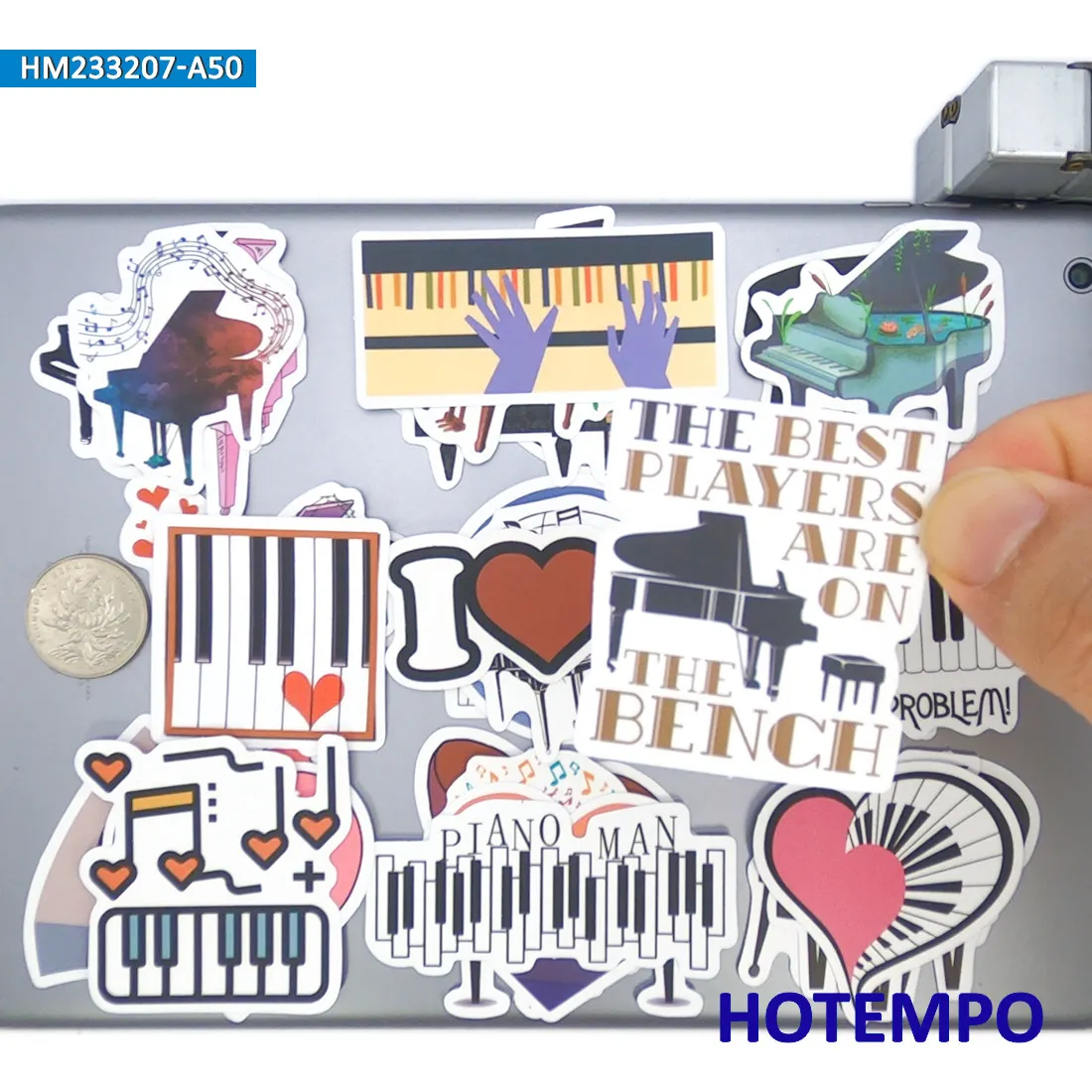 20/30/50PCS Piano Stickers Classic Musical Instrument Funny Graffiti for Laptop Scrapbook Journal Luggage Car Phone Sticker Toys