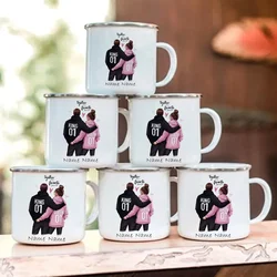 Creative Enamel Mug with Customized Name, Metal Mug, Custom Cup for Coffee Cups Gift for Boyfriend and Girlfriend Drinkware Mugs