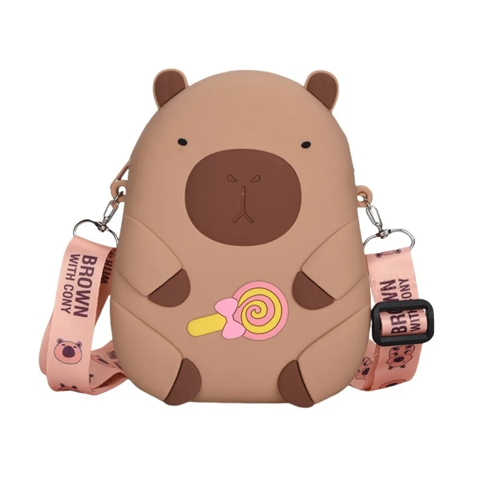 

Fashion Cartoon Capybara Coin Purse Portable Mini Silicone Shoulder Bag Wallet Cute Small Item Bag Gift