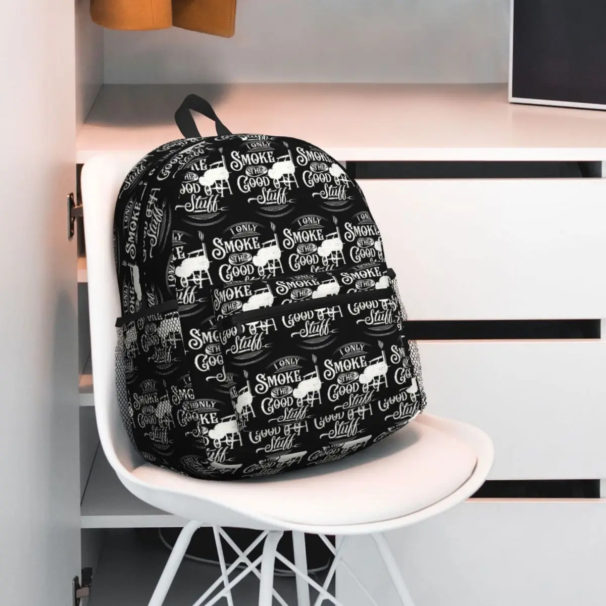 I Only Smoke The Good Stuff BBQ Grilling Backpack Student BookBag Children School Bag Computer Shoulder Bags for Men Women