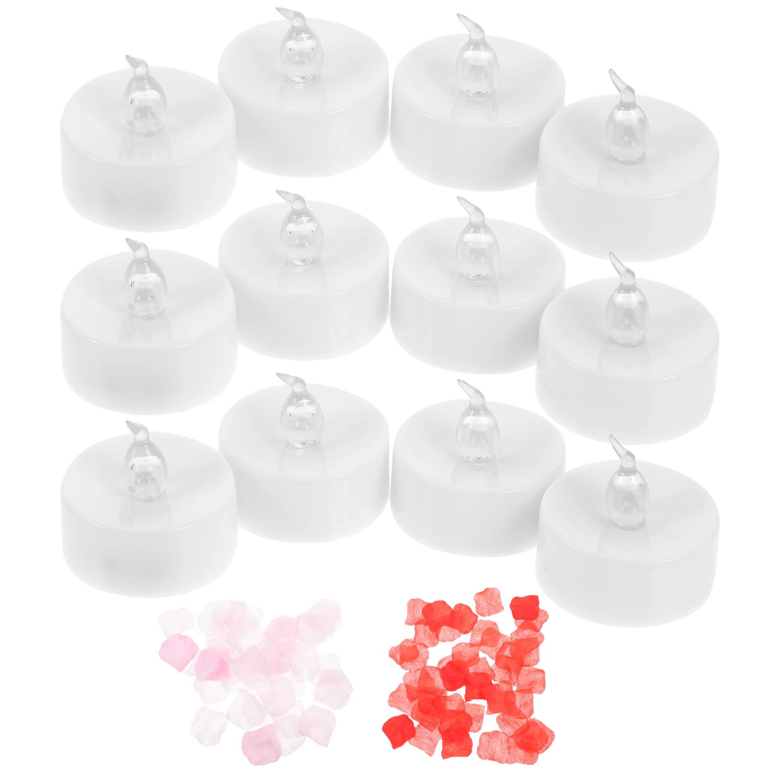 

12 Sets Electronic C les Warm Yellow Glow Operated Tea Lights Small Led C les Wedding Party Decorations