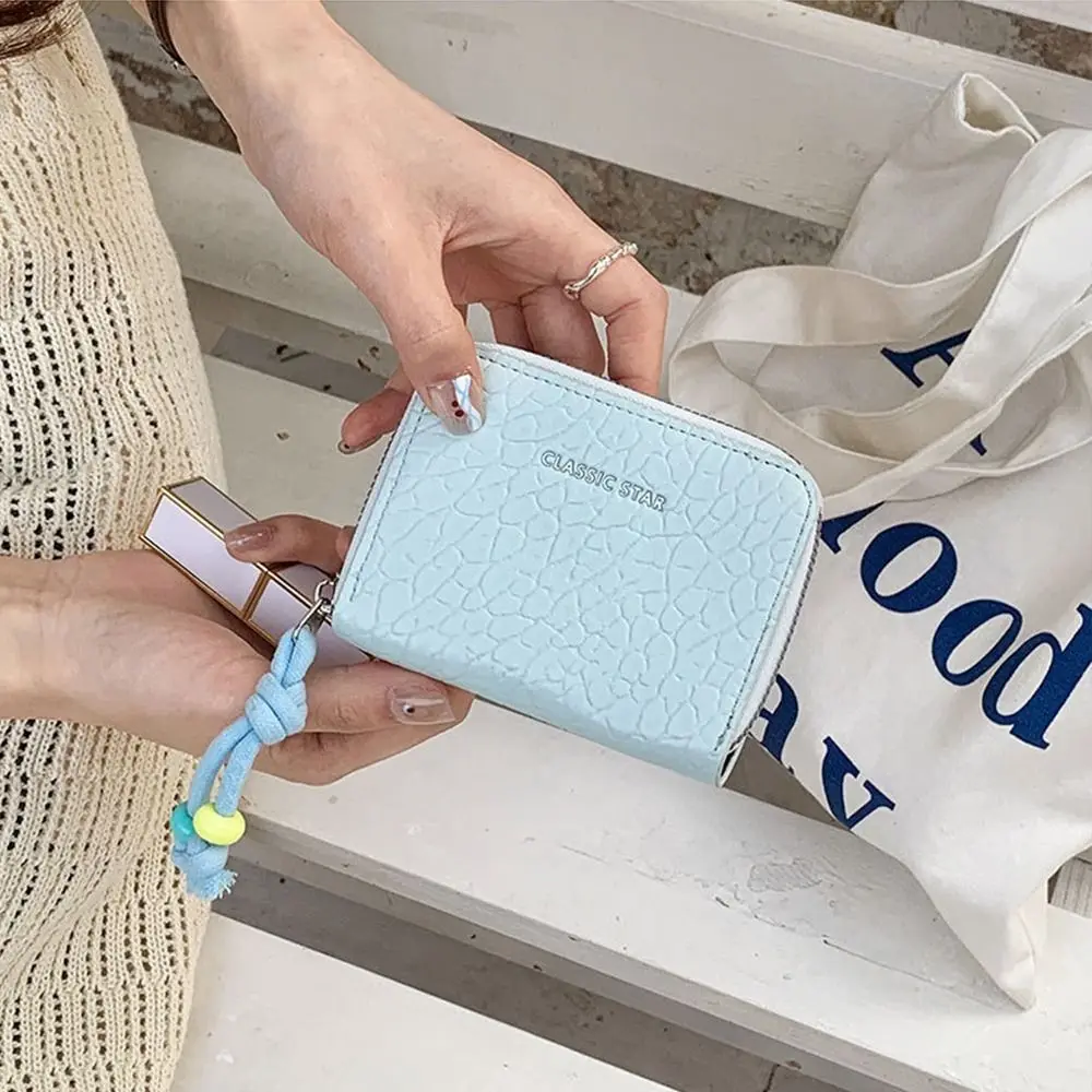 

Модный элегантный женский короткий кошелек, однотонный повседневный кошелек с несколькими картами, искусственная кожа, цветные бусины, студенческий кошелек, сумка для карт