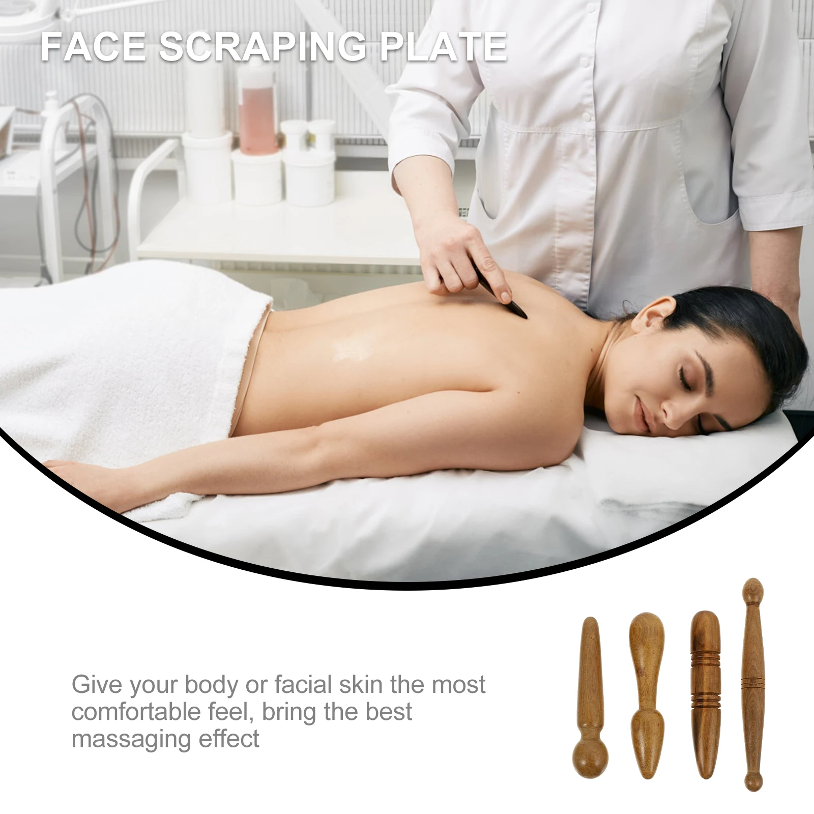 

4pcs Brown Household Rods Acupoint Massagers Body Sticks Manual Acupoint Tools Gua Sha Supplies Head Massage Rods Beauty Massage