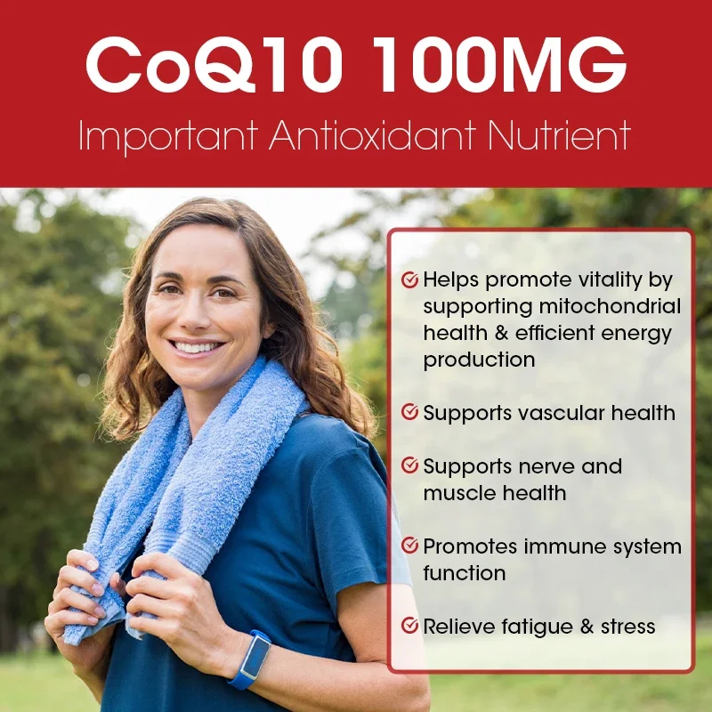 COQ10 Coenzyme Q10 Capsule for Heart and Blood Vessel Cardiovascular Health Organic Ultra High Absorption Heart Health