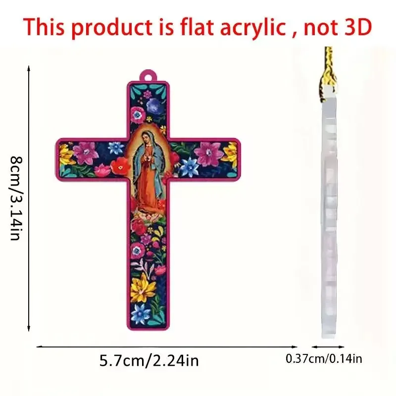 مجموعة واحدة من المعلقات المصنوعة من الأكريليك لعيد الفصح، تعليق سيارة مسطح متقاطع، ديكور أثاث مفتاح حقيبة الظهر الإبداعية