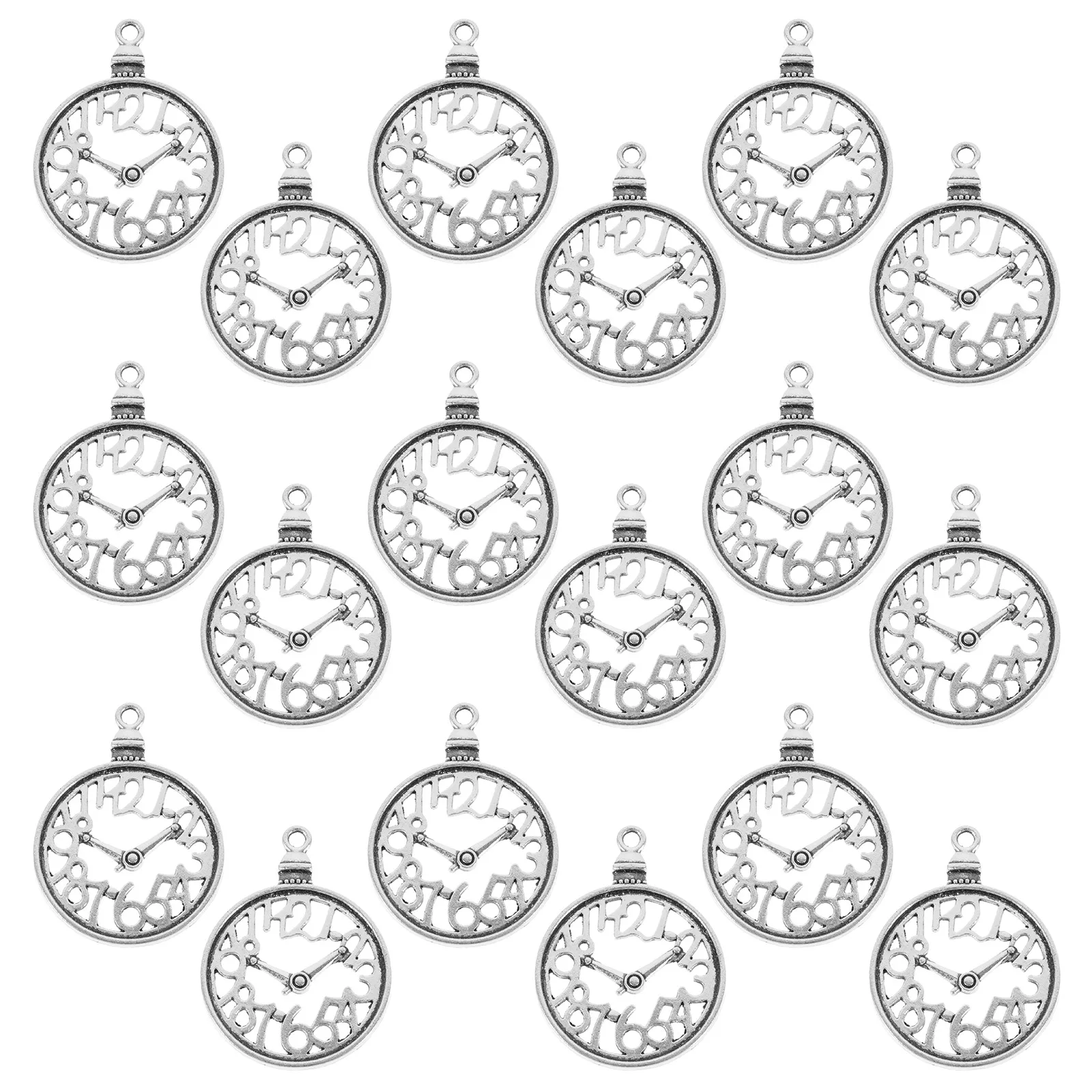 

60 Pcs Vintage Clock Accessories Alloy Pendants Earring Charms Hole DIY Bracelet Necklace Jewelry Making Decorative Pendants