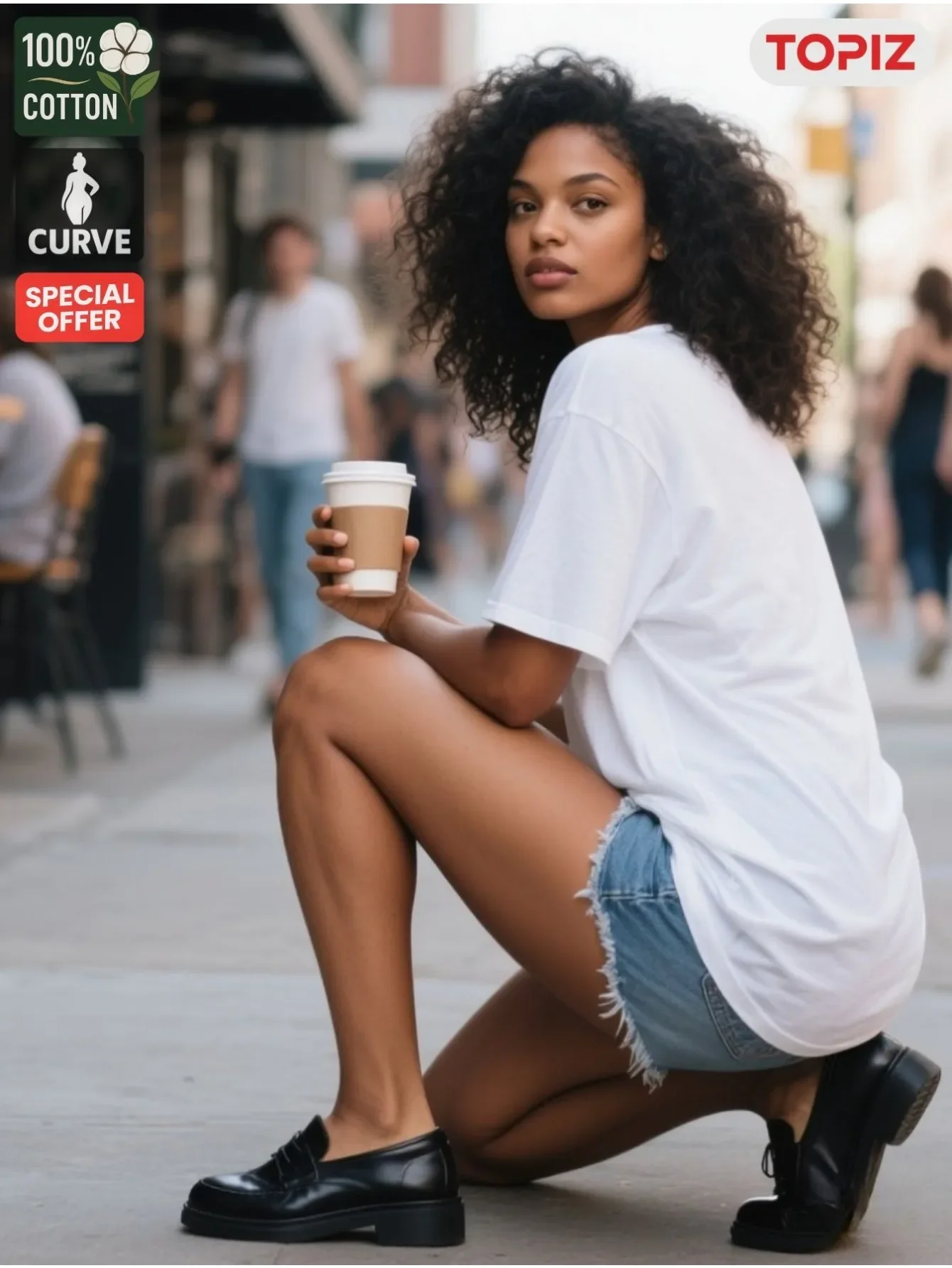 تي شيرت نسائي، قميص كاجوال بأكمام قصيرة ورقبة دائرية، تي شيرت برسومات، تصميم على الأرض، قطن 100%