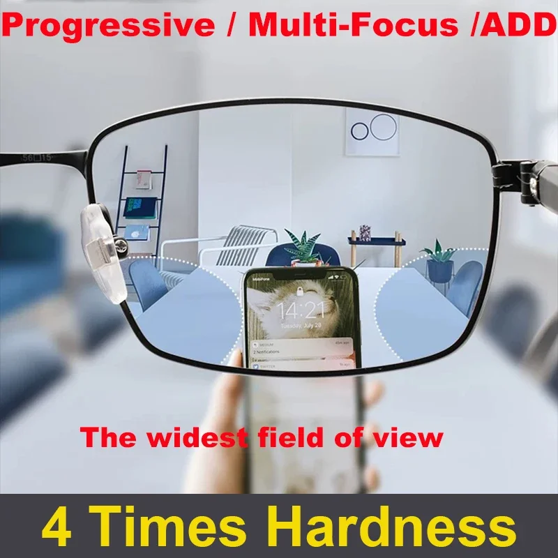 2025 Widest Field Multi-focus Prescription Progressive Lens See Far and Near ADD Lenses Office Reading Medical V+ Hard Durable