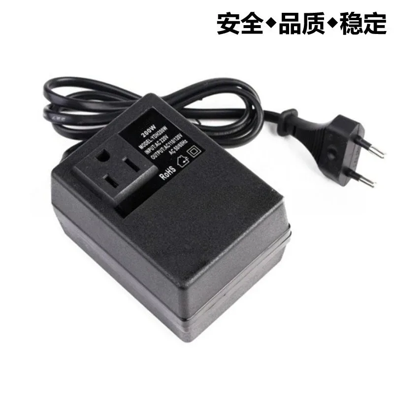 YDH200W Voltage Transformer EU Plug 220V to 110V Step‑Down 200W Power Converter Voltage Mutual Adapter