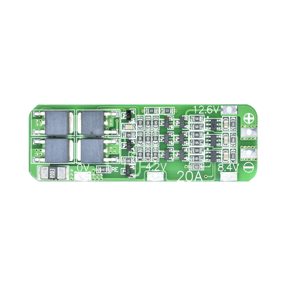 3S 20A Li-ion Lithium Battery 18650 Charger PCB BMS Protection Board For Drill Motor 12.6V Lipo Cell Module 64x20x3.4mm