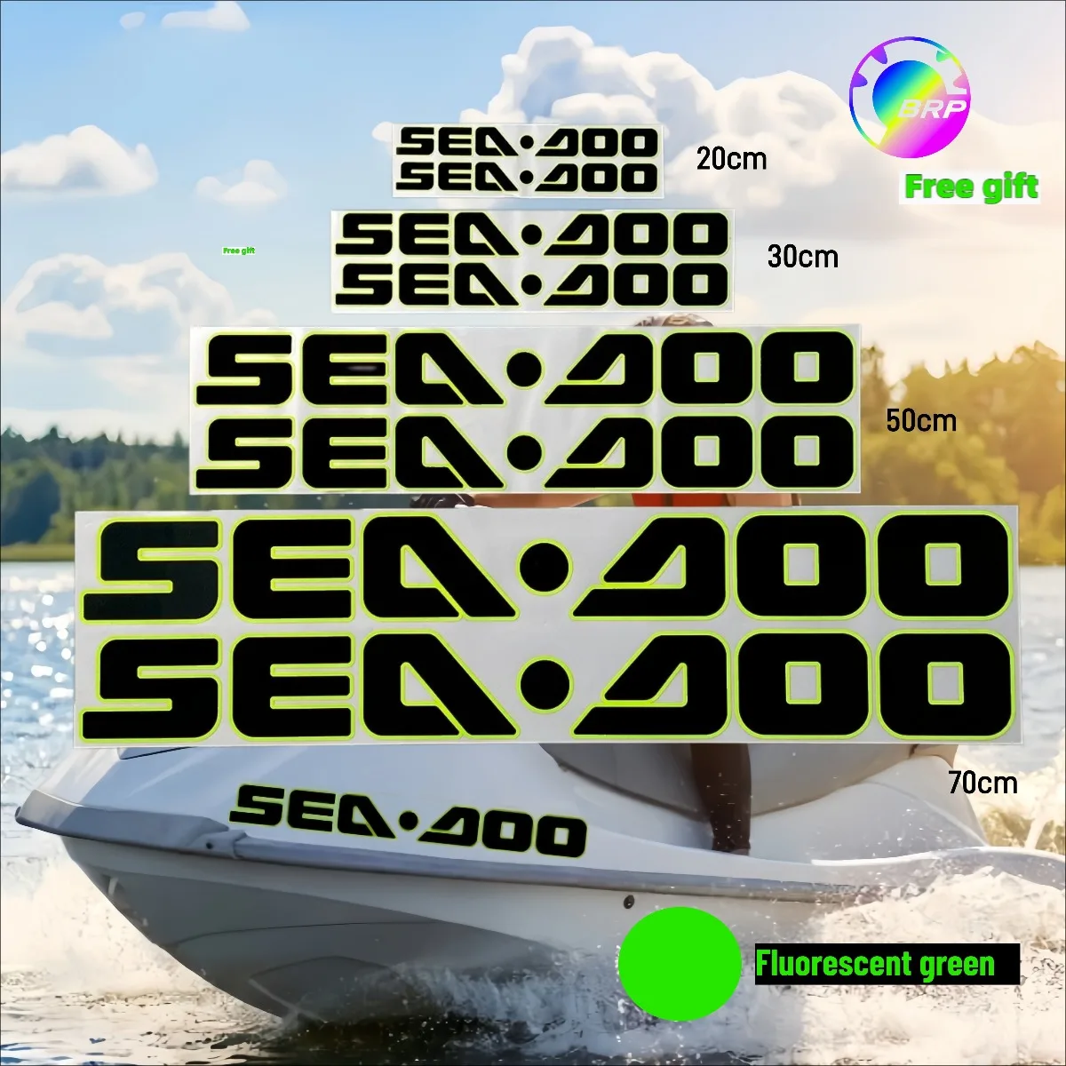Jet Ski Stickers Water Scooter Vinyl Green Sticker Boat Decal Spark 300 GTS GTX GTI GTR WAKE RXP Parts for BRP SEADOO Sea-doo