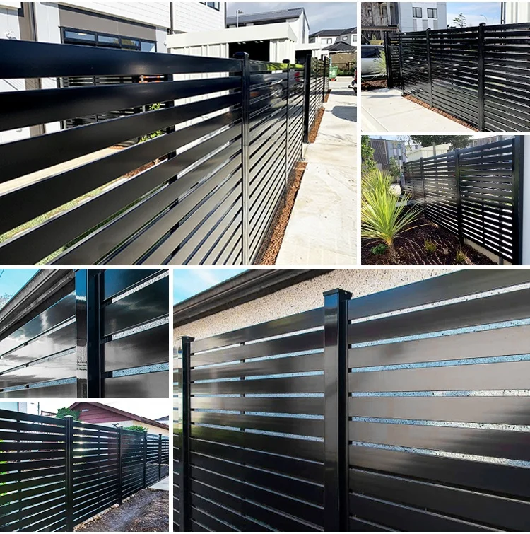 Aluminum Horizontal Slat Fence Panels Elegant Outdoor Fencing Trellis Gates