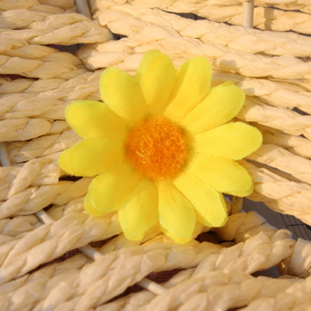 

100Pcs Artificial Sunflower Heads Lifelike Flowers for Home Party Wedding Cake Decoration Realistic Silk Flower