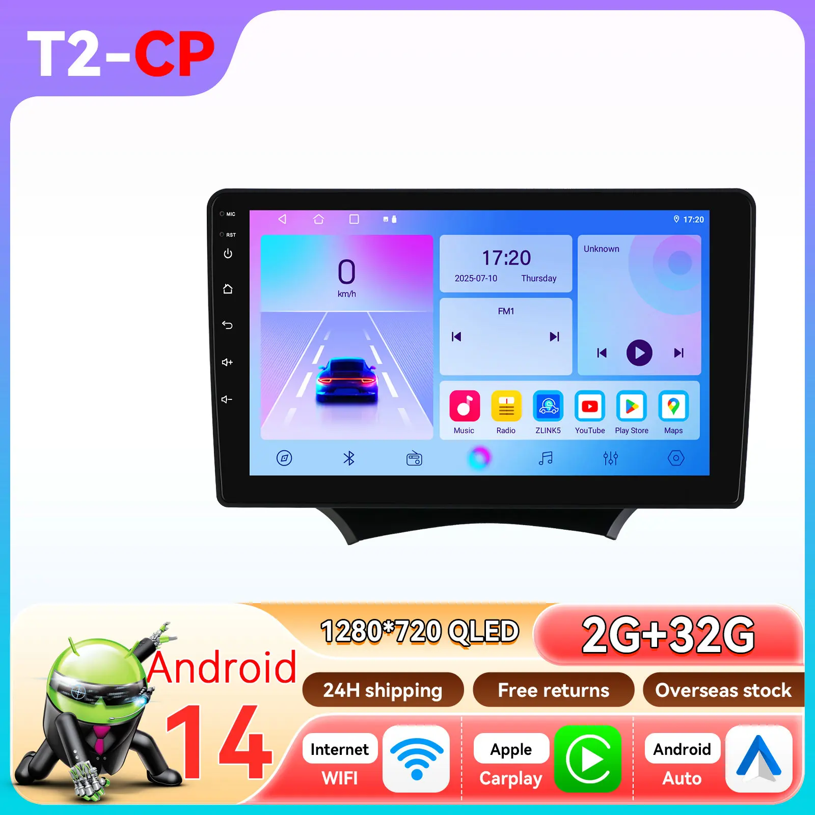 Hizpo 9 inch Android autoradio voor Ford KA 2008-2014 navigatie AUTO stereo head unit Wifi GPS 4G BT QLED scherm 360 camera FM SWC AI spraakbesturing
