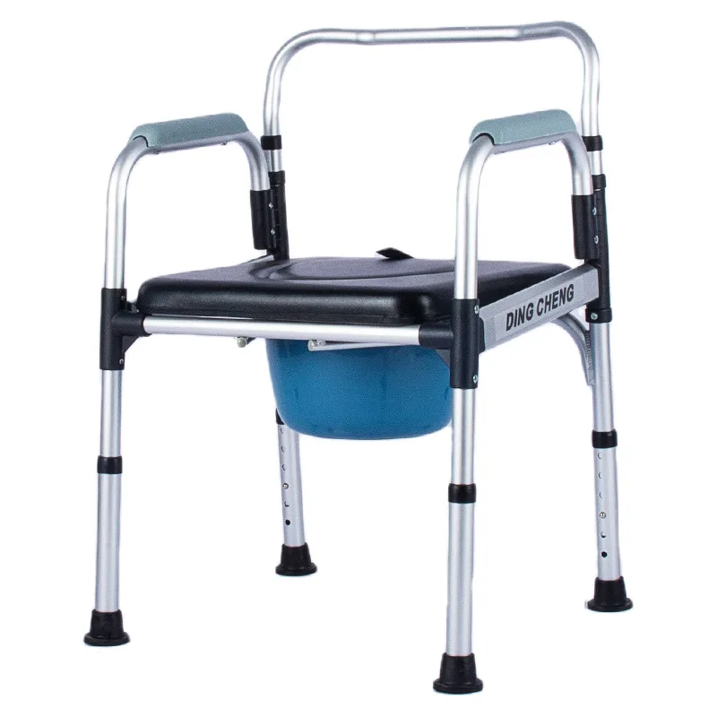 Portable Commode， 6016 Elderly Commode Chair, Foldable Home Toilet Seat with Bucket, Specialized Bath Chair