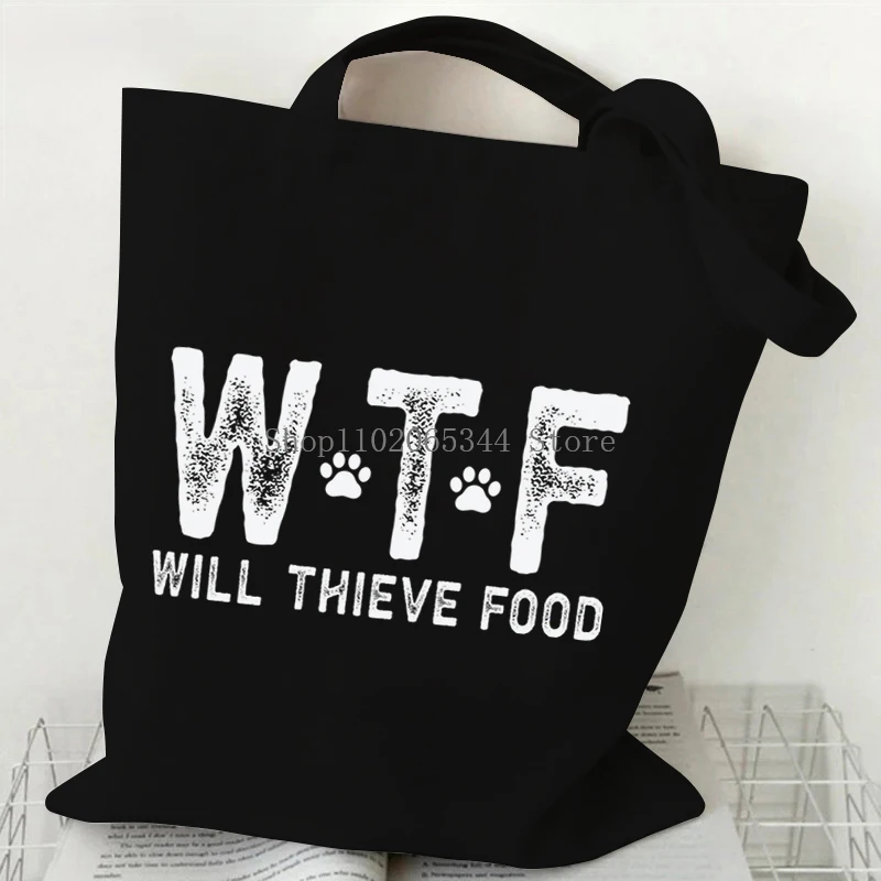 Dog Paw Heart Print Women's Large Capacity Canvas Tote Handbags 