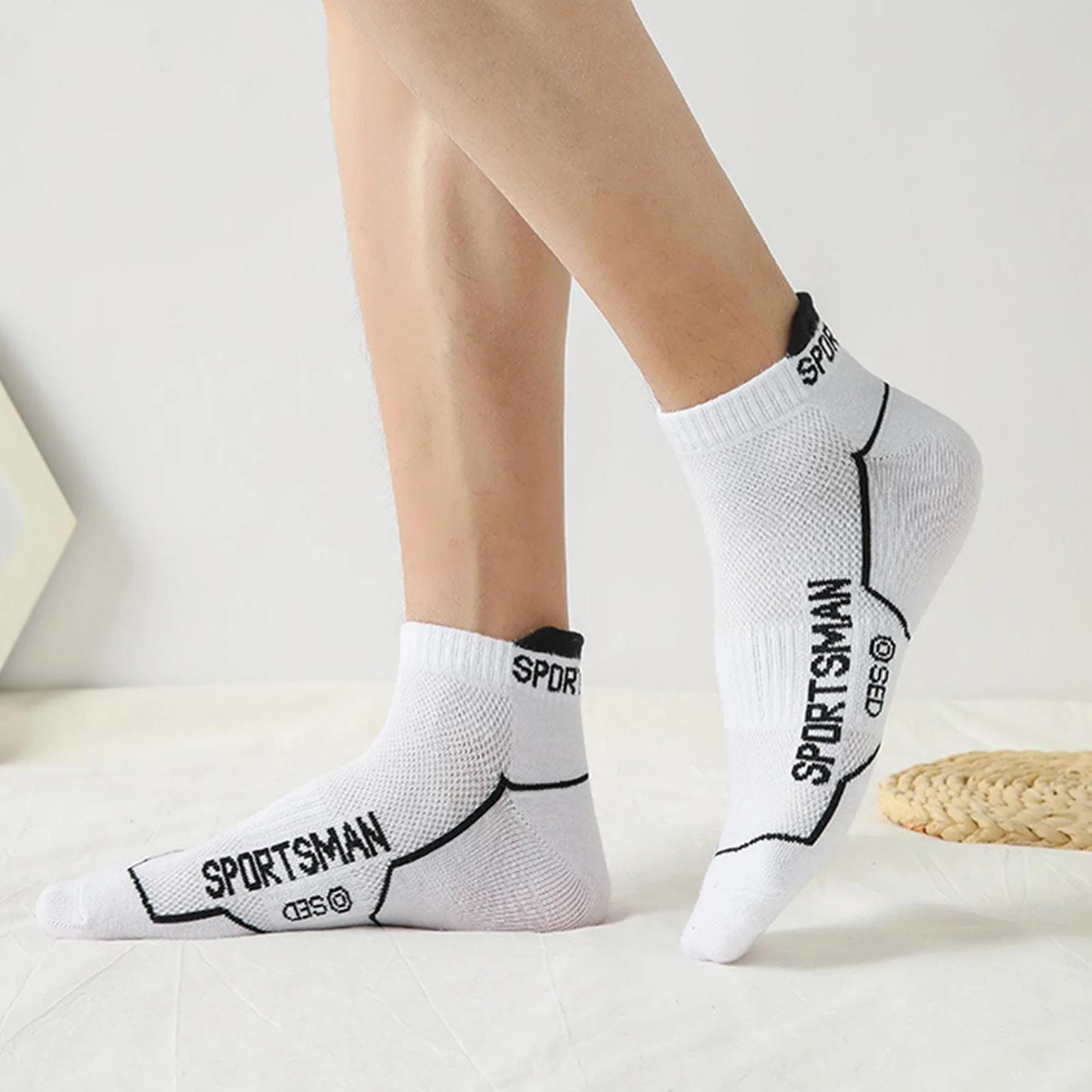 

Мужские летние низкие носки с сетчатым дизайном, мягкие спортивные короткие носки для бега для повседневной носки и тренировок MIAO-US