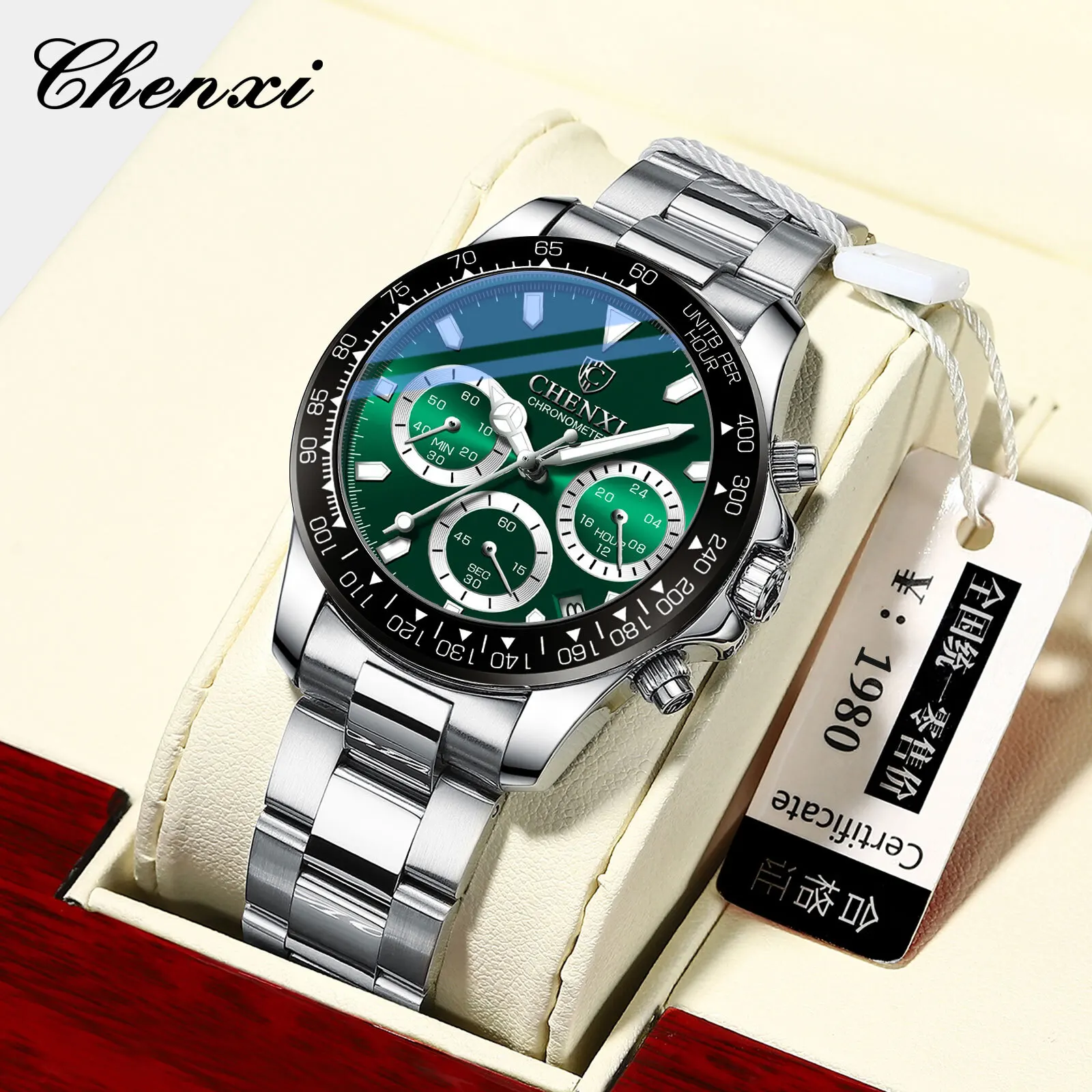Chenxi 908 Brand Watch Men Steel Sports Watches Men's Army Military Quartz Wristwatch Chronograph Male Clock Relogio Masculino