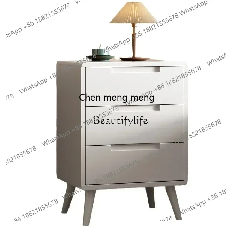 New style New All solid wood three-pump bedside table modern simple storage chest cabinet ss 8617