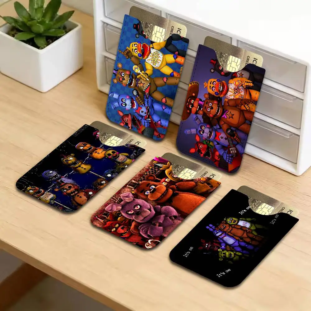 Game FNAF Freddy Movie Pu Leather Credit Card Holder Slim Business Cardholder Theft Id Organizer for Men Women Outdoor Carrying