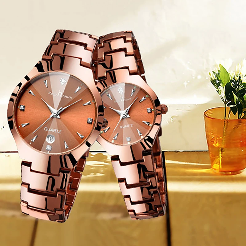 Reloj de pulsera de cuarzo para hombre y mujer cronógrafo de marca de lujo resistente al agua ideal para regalo de boda