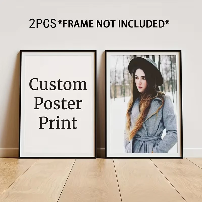 2pcs/set Custom Canvas Printing Personalized Photo Suitable for Family Life Pets Scenery Couple Weddings Home Decor Poster Gifts