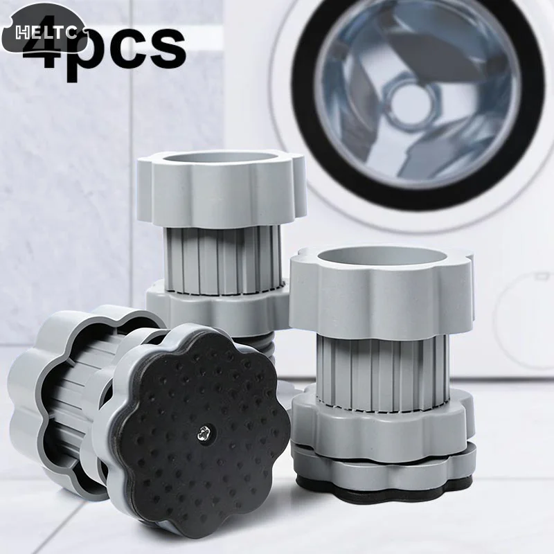 4Pcs Blue Adjustable Anti-Vibration Washing Machine Feet Pad Noise Reduction Waterproof Refrigerator Base Pad Support Stands