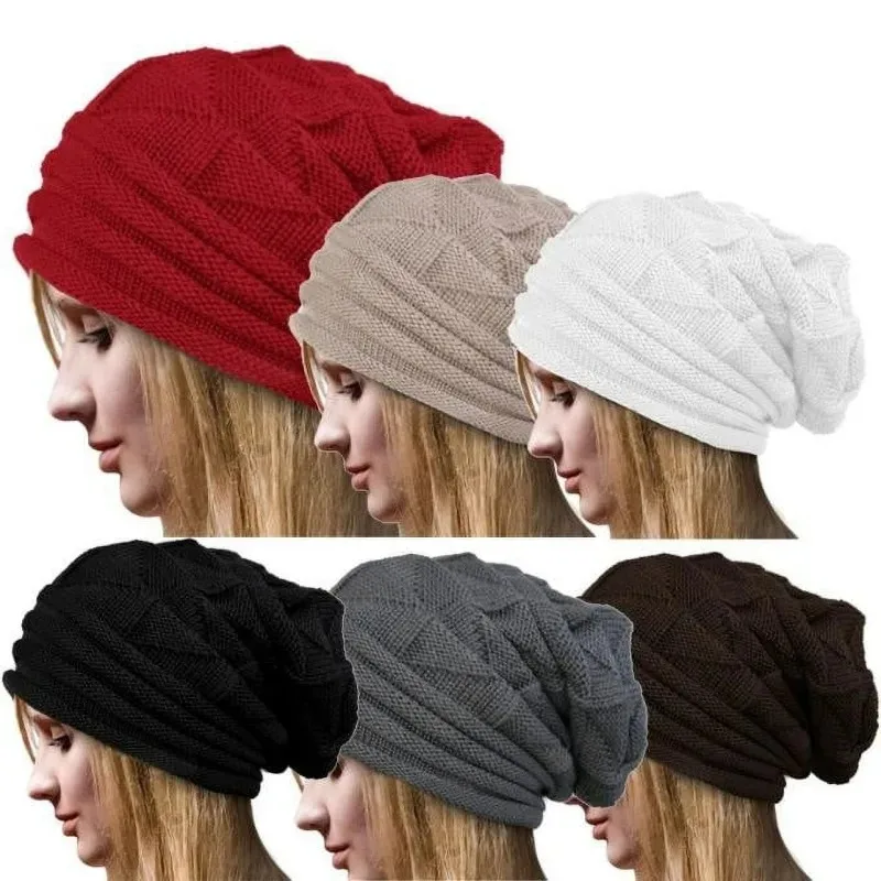 Unisex Winter Beanie Hat for Women Knit Cap Ins Fashion Keep Warm Wool Couple Cap Lady Thread Knitted Beanie Cold Female Bonnet