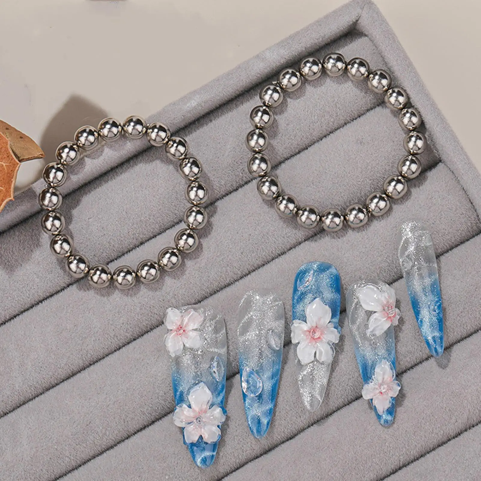 20 개/대 라운드 자석 비즈 다기능 손톱 스파클링 꽃 조각 고양이 자석 젤 폴리시 분해 네일 아트 도구