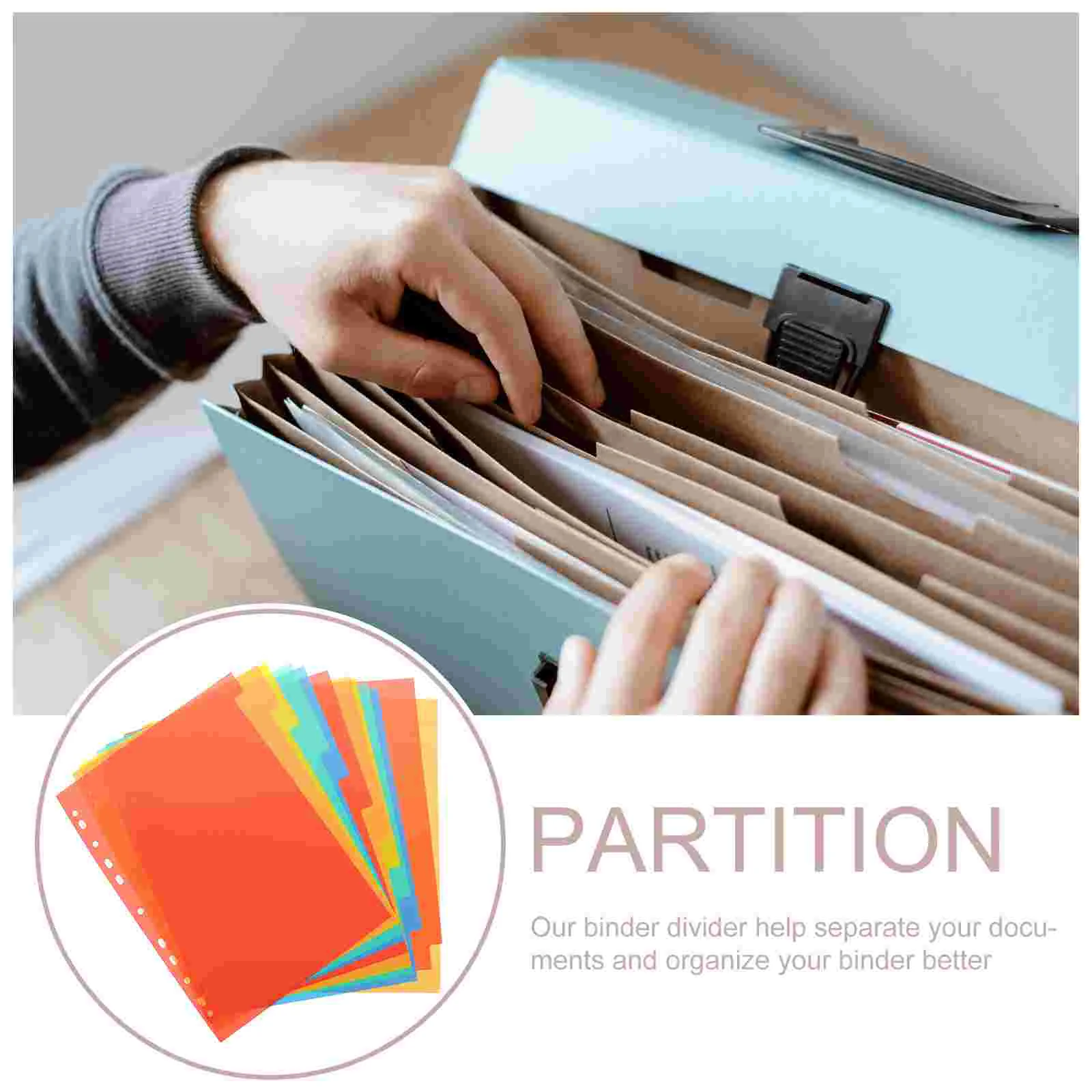 3 Sets A4 Index Divider Punched Binder Dividers Aesthetic Page Plastic School Labels Clips