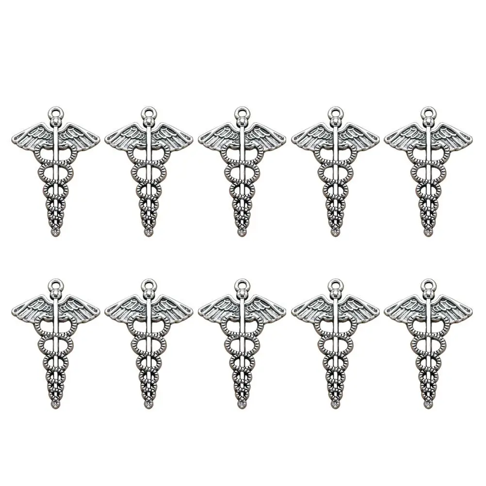 

10 Pcs Jewelry Retro Necklace Charms for Care Making Silver Pendants Alloy Nurse