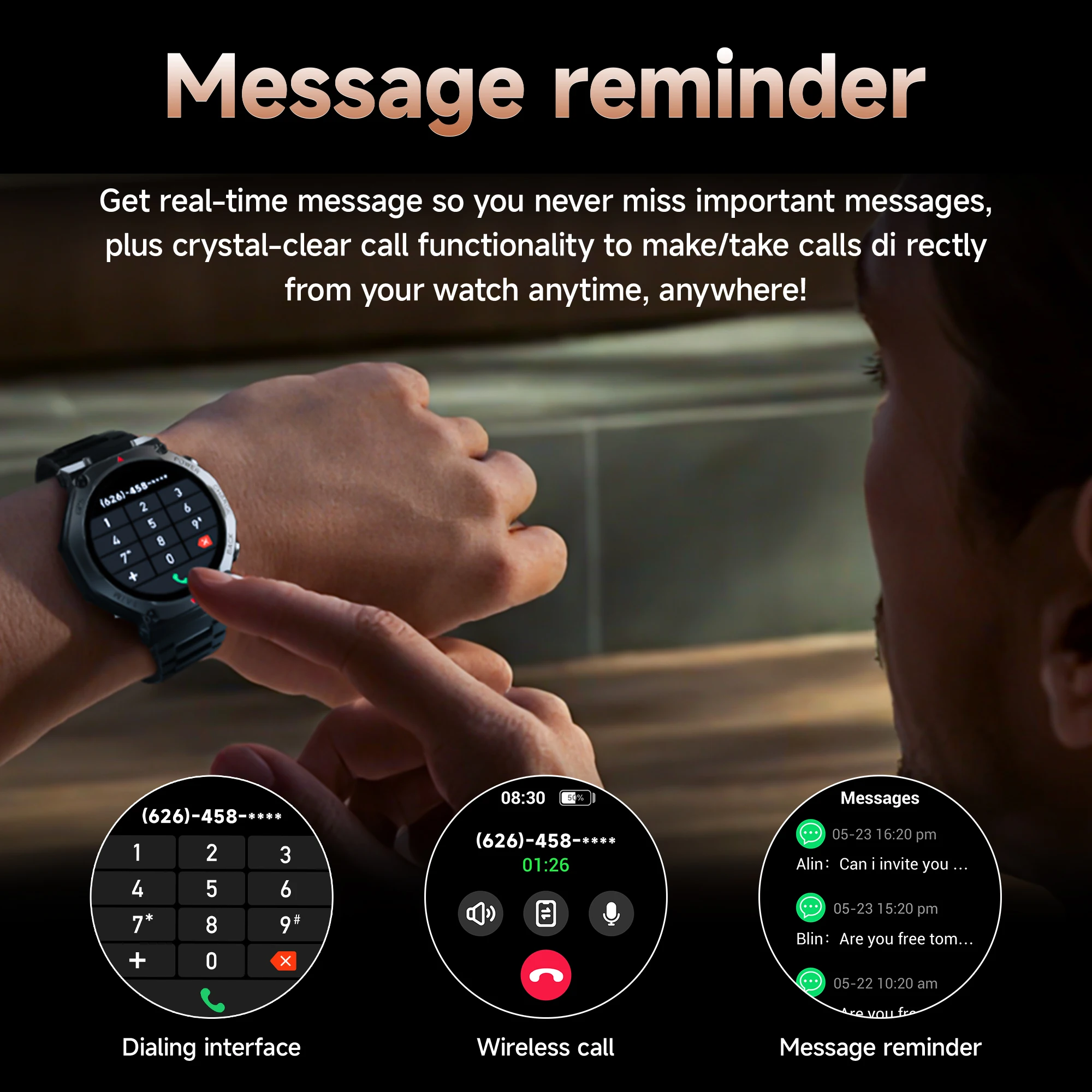 2025 novo smartwatch gps para android/ios assistente de voz 1200mah bateria grande chamada sem fio forte lanterna esporte relógio para mim