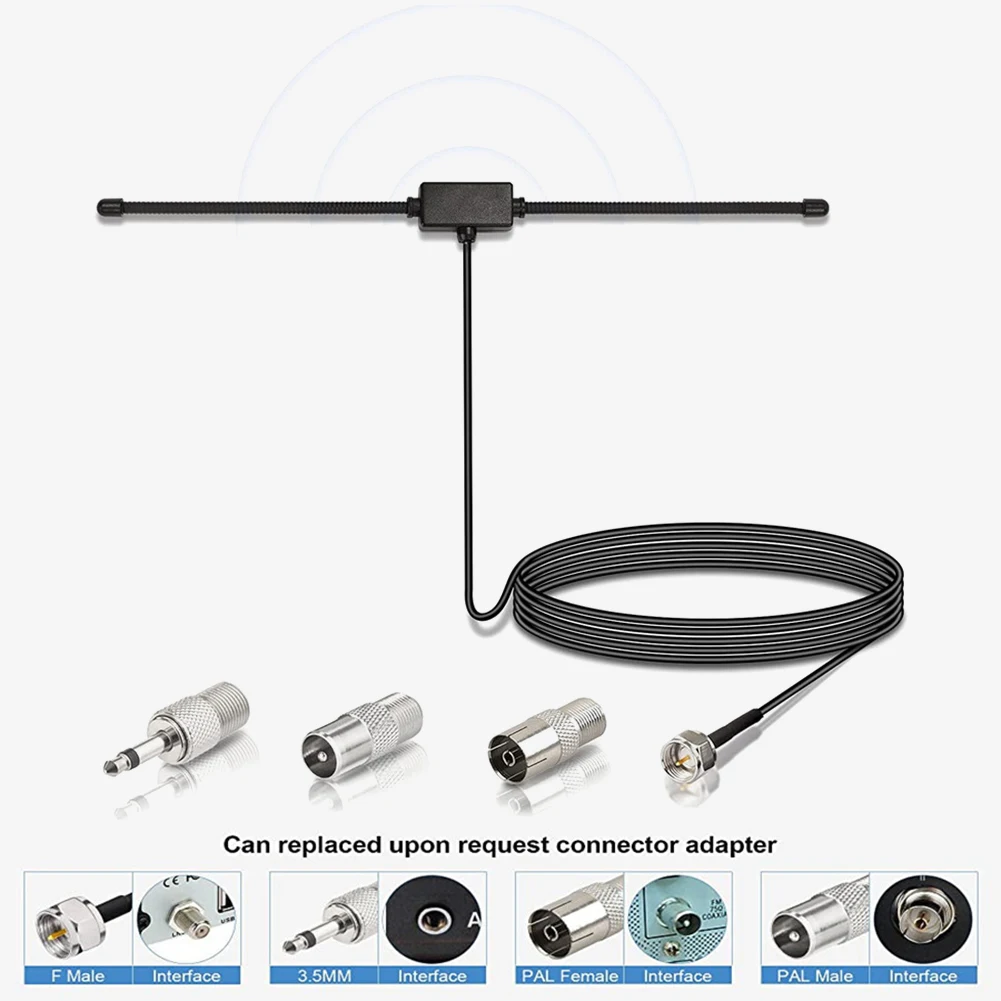 Montaje adhesivo oculto Antena de radio AM FM Antena de radio FM Antena de bocina de oveja FM para estación de radio de TV FM de coche