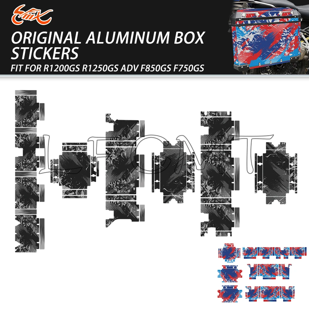 Fit for F750GS F850GS R1200GS Adventure R1250GS ADV Motorcycle Luggage Top Side Case Aluminum Box Decor Decals Panniers Stickers